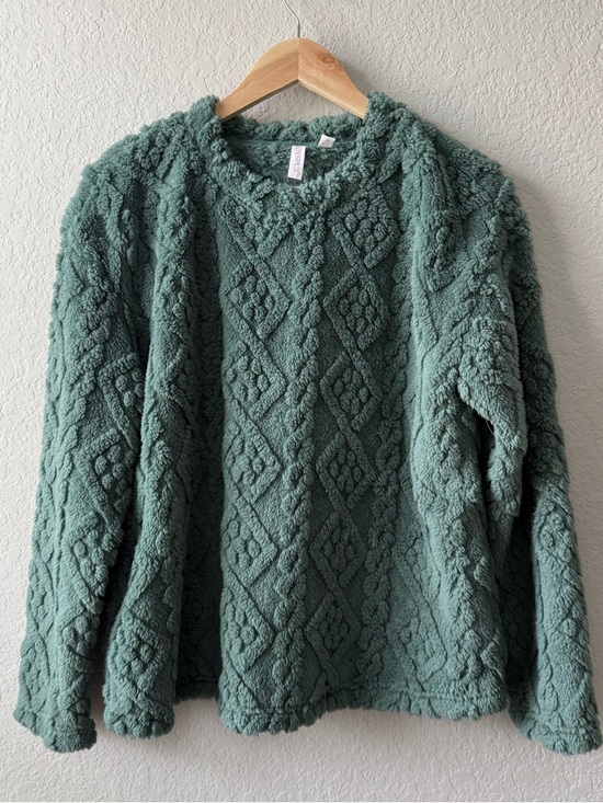 Joyspun Other - Plush‎ Diamond-Textured Pullover Pajama Top - Sage Green